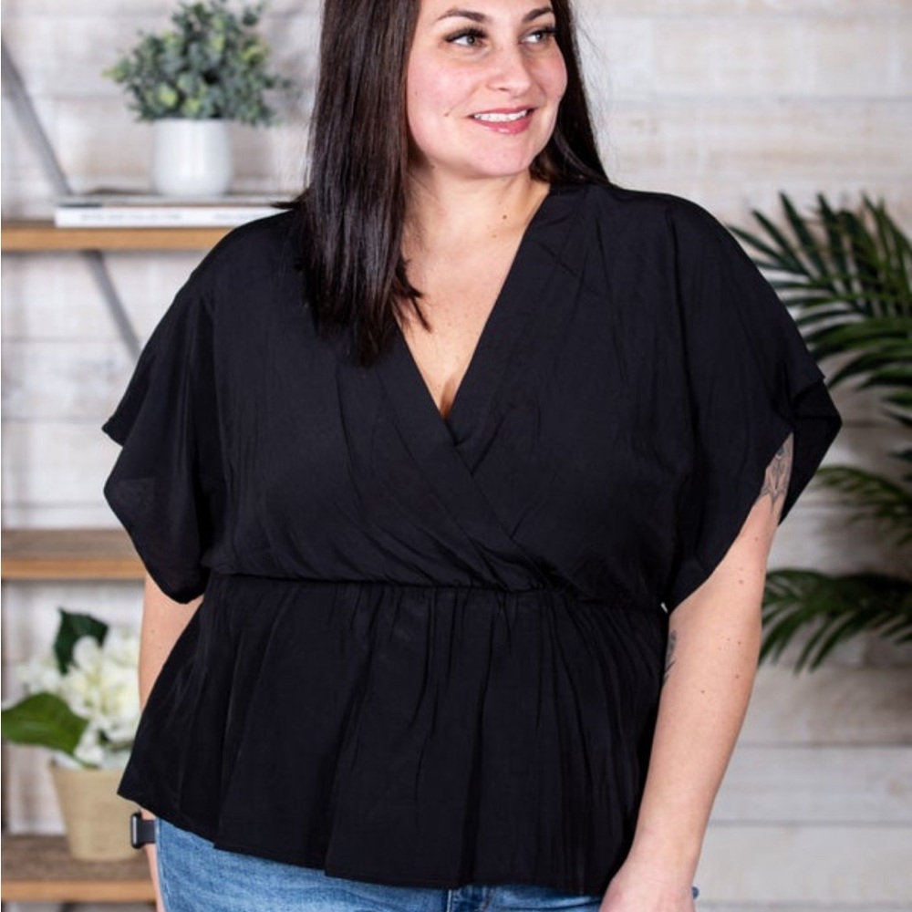 Heyson Women's Black Blouse, 1XL
